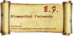 Blumenthal Fernanda névjegykártya